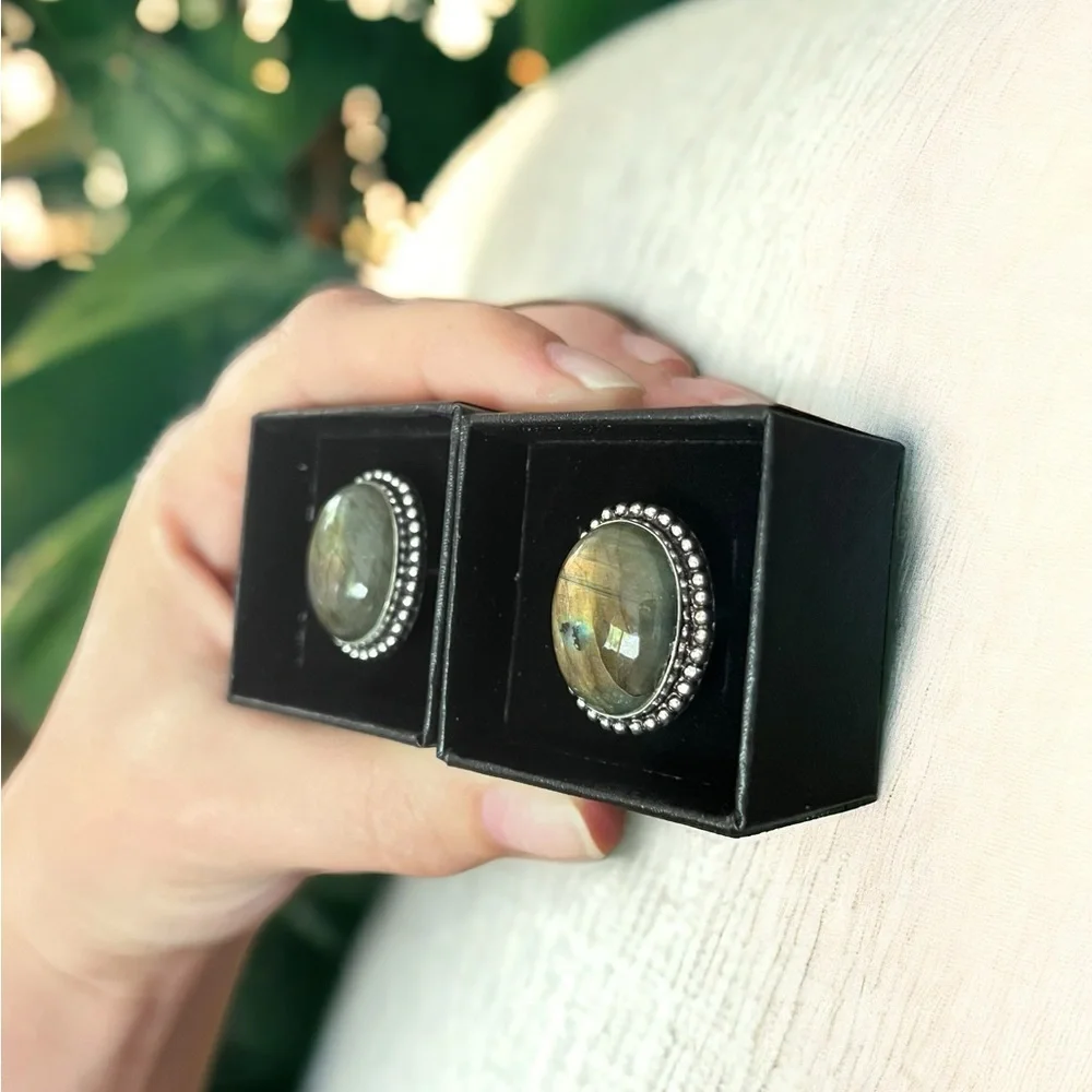 Labradorite Gemstone Cufflinks